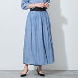 60ブルー | 【WALDO】ウエストゴム2.5オンスデニムフレアパンツ | NICOLE