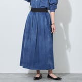 67ネイビー | 【WALDO】ウエストゴム2.5オンスデニムフレアパンツ | NICOLE