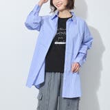 60ブルー | 【WALDO】タック入りストライプチュニックシャツ | NICOLE