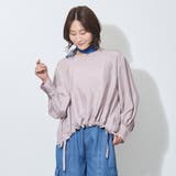 19ライトグレー | 【WALDO】裾ドロスト入りノーカラーブラウス | NICOLE