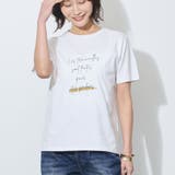 09ホワイト | ラメ入りロゴプリント半袖Tシャツ | NICOLE