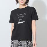 49ブラック | ラメ入りロゴプリント半袖Tシャツ | NICOLE