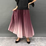 07ボルドー | 着心地抜群!大人グラデーションプリーツスカート | NICOLE