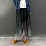 49ブラック | 着心地抜群!大人グラデーションプリーツスカート | NICOLE