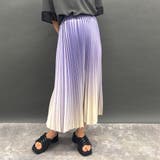 80パープル | 着心地抜群!大人グラデーションプリーツスカート | NICOLE
