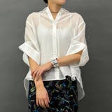 28オフホワイト | 【セットアップ対応】半袖シアーシャツ | NICOLE