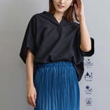 49ブラック | リネン混スタンドシャツ | NICOLE