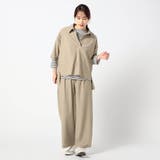 18ベージュ | 【セットアップ】キーネックプルオーバー+パンツ | NICOLE