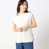 09ホワイト | 日本製ラウンドヘムノースリーブ | NICOLE