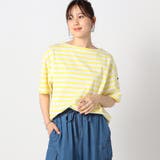 20イエロー | 日本製デラヴェ天竺 半袖Ｔシャツ ボーダー/シーズンカラー | NICOLE