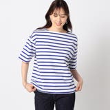 60ブルー | 日本製デラヴェ天竺 半袖Ｔシャツ ボーダー/シーズンカラー | NICOLE