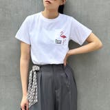 28オフホワイト | 【ZELDA】パッチポケット刺繍Tシャツ | NICOLE