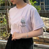 80パープル | 【ZELDA】パッチポケット刺繍Tシャツ | NICOLE