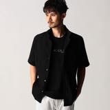 49ブラック | エステルクレープ5分袖シャツ | NICOLE