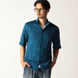 60ブルー | シアージャカード5分袖シャツ | NICOLE