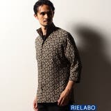 59ゴールド | 【RIELABO】アラカルトワッシャープリント7分袖シャツ | NICOLE