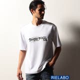 09ホワイト | 【RIELABO】刺繍ロゴプリントTシャツ | NICOLE