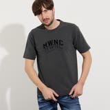 39チャコールグレー | ピグメント加工ロゴプリント半袖Tシャツ | NICOLE