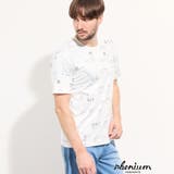 09ホワイト | 【WEB限定】総柄ロゴプリント半袖Tシャツ | NICOLE