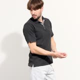 49ブラック | 【WEB限定】ランダムテレコ ショートレギュラーカラーポロシャツ | NICOLE