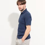 67ネイビー | 【WEB限定】ランダムテレコ ショートレギュラーカラーポロシャツ | NICOLE