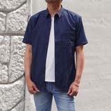 60ブルー | ショートレギュラーカラー５分袖シャツ | NICOLE
