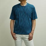 60ブルー | ウェーブタックジャカードクルーネックカットソー | NICOLE