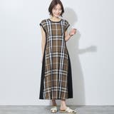 チェック柄異素材切替えカットワンピース | NICOLE | 詳細画像2 