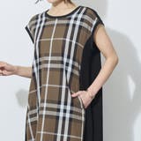 チェック柄異素材切替えカットワンピース | NICOLE | 詳細画像6 