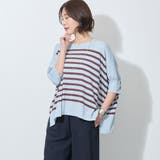 五分袖ボーダーポンチョニット | NICOLE | 詳細画像10