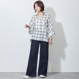 7分袖オンブレーチェックビッグシャツ | NICOLE | 詳細画像7