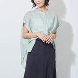 シアーストライプバンドカラーブラウス | NICOLE | 詳細画像10 