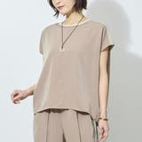 13ブラウン | ラメ切替え入りフレンチスリーブプルオーバー | NICOLE