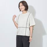 配色パイピング切替え半袖Tシャツ | NICOLE | 詳細画像6 