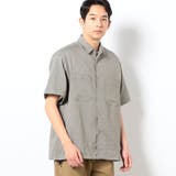 19ライトグレー | リネンライクポリエステルコードシャツ | NICOLE