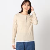 18ベージュ | レイヤードヘンリーネックカットソー | NICOLE