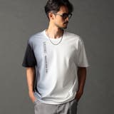 29グレー | ストレッチポンチ 縦ロゴグラデーションTシャツ | NICOLE