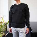 49ブラック | 切替タックボーダークルーネックニット | NICOLE