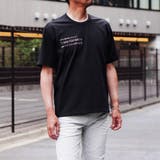 49ブラック | メタルジェルプリント半袖Tシャツ | NICOLE