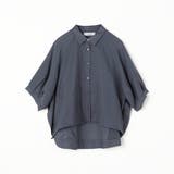66ブルーグレー | ボリュームスリーブ裾ドロストブラウス | NICOLE
