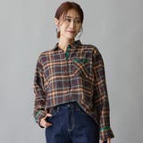 13ブラウン | モールチェックロングスリーブシャツ | NICOLE