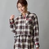 28オフホワイト | モールチェックロングスリーブシャツ | NICOLE