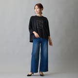 箔入りロゴプリント7分袖ラグランTシャツ | NICOLE | 詳細画像13 