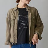 49ブラック | 箔入りロゴプリント7分袖ラグランTシャツ | NICOLE