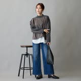 布帛ヘムドッキングロングスリーブTシャツ | NICOLE | 詳細画像5 