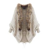 ベージュ | ファー付ニットカーディガンコート ニット カーデ | Y&M