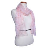 pink | インド製ストール 鎖編み目の花刺繍 大判 | Y&M