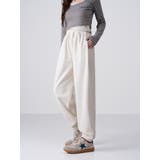 アイボリー(白) | 裏起毛美シルエットアクティブジョガ-パンツ レデイーズパンツ 裏起毛パンツ | nijibra