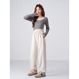 裏起毛美シルエットアクティブジョガ-パンツ レデイーズパンツ 裏起毛パンツ | nijibra | 詳細画像10