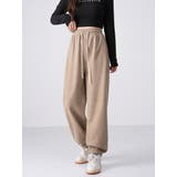 シナモン | 裏起毛美シルエットアクティブジョガ-パンツ レデイーズパンツ 裏起毛パンツ | nijibra